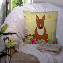 Load image into Gallery viewer, Easter Eggs Bull Terrier Red Throw Pillow - 14x14 Decorative Pillow – Art for Your Home &amp; Patio BB6134PW1414