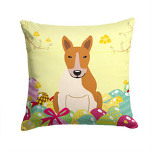 Load image into Gallery viewer, Easter Eggs Bull Terrier Red White Throw Pillow - 14x14 Decorative Pillow – Art for Your Home &amp; Patio BB6135PW1414