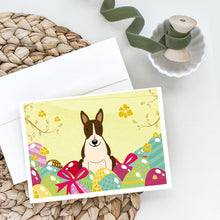 Load image into Gallery viewer, Easter Eggs Bull Terrier Dark Brindle Greeting Cards -  Blank Note Cards – 8-Pack of Artist-Designed Cards with Envelopes