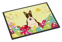 Load image into Gallery viewer, Easter Eggs Bull Terrier Dark Brindle Doormat - 24x36 Decorative Floor Mat – Indoor/Outdoor Rug with Artistic Flair BB6136JMAT