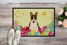 Load image into Gallery viewer, Easter Eggs Bull Terrier Dark Brindle Doormat - 18x27 Decorative Floor Mat – Indoor/Outdoor Rug with Artistic Flair BB6136MAT