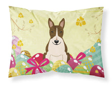 Load image into Gallery viewer, Easter Eggs Bull Terrier Dark Brindle Fabric Standard Pillowcase – Artistic Decorative Front, White Back BB6136PILLOWCASE