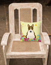 Load image into Gallery viewer, Easter Eggs Bull Terrier Dark Brindle Fabric Decorative Pillow BB6136PW1818