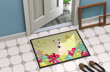 Load image into Gallery viewer, Easter Eggs Bull Terrier White Doormat - 24x36 Decorative Floor Mat – Indoor/Outdoor Rug with Artistic Flair BB6138JMAT