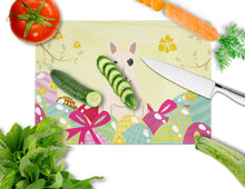Load image into Gallery viewer, Easter Eggs Bull Terrier White Glass Cutting Boards – Durable, Decorative Kitchen Art Large BB6138LCB