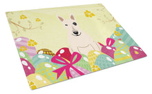 Load image into Gallery viewer, Easter Eggs Bull Terrier White Glass Cutting Boards – Durable, Decorative Kitchen Art Large BB6138LCB