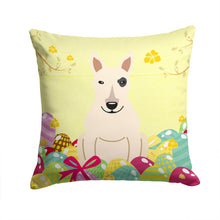 Load image into Gallery viewer, Easter Eggs Bull Terrier White Throw Pillow - 14x14 Decorative Pillow – Art for Your Home &amp; Patio BB6138PW1414