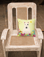 Load image into Gallery viewer, Easter Eggs Bull Terrier White Fabric Decorative Pillow BB6138PW1818