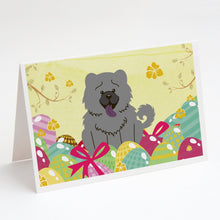Load image into Gallery viewer, Easter Eggs Chow Chow Blue Greeting Cards -  Blank Note Cards – 8-Pack of Artist-Designed Cards with Envelopes