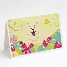 Load image into Gallery viewer, Easter Eggs Chow Chow White Greeting Cards -  Blank Note Cards – 8-Pack of Artist-Designed Cards with Envelopes