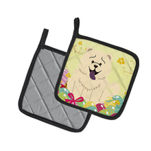Load image into Gallery viewer, Easter Eggs Chow Chow White Pot Holders - Set of 2 - Heat-Resistant Kitchen Essentials BB6140PTHD