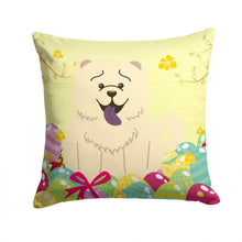 Load image into Gallery viewer, Easter Eggs Chow Chow White Throw Pillow - 14x14 Decorative Pillow – Art for Your Home &amp; Patio BB6140PW1414