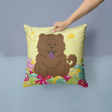 Load image into Gallery viewer, Easter Eggs Chow Chow Chocolate Throw Pillow - 14x14 Decorative Pillow – Art for Your Home &amp; Patio BB6141PW1414