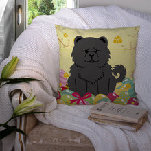 Load image into Gallery viewer, Easter Eggs Chow Chow Black Throw Pillow - 14x14 Decorative Pillow – Art for Your Home &amp; Patio BB6143PW1414