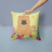 Load image into Gallery viewer, Easter Eggs Chow Chow Cream Throw Pillow - 14x14 Decorative Pillow – Art for Your Home &amp; Patio BB6144PW1414
