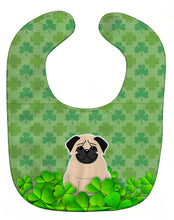 Load image into Gallery viewer, Pug Fawn Shamrocks Baby Bib BB6149BIB