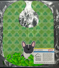 Load image into Gallery viewer, French Bulldog Black White Shamrocks Baby Bib BB6153BIB
