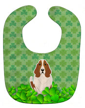 Load image into Gallery viewer, Basset Hound Shamrocks Baby Bib BB6162BIB