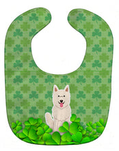 Load image into Gallery viewer, White German Shepherd Shamrocks Baby Bib BB6186BIB