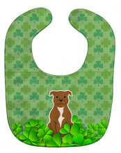 Load image into Gallery viewer, Staffordshire Bull Terrier Brown Shamrocks Baby Bib BB6188BIB