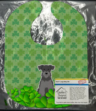 Load image into Gallery viewer, Miniature Schanuzer Black Silver Shamrocks Baby Bib BB6193BIB