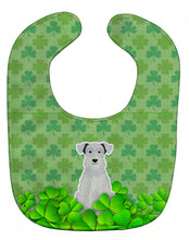 Load image into Gallery viewer, Miniature Schanuzer White Shamrocks Baby Bib BB6194BIB