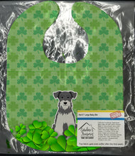 Load image into Gallery viewer, Miniature Schanuzer Salt and Pepper Shamrocks Baby Bib BB6195BIB