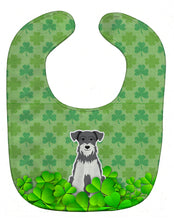 Load image into Gallery viewer, Miniature Schanuzer Salt and Pepper Shamrocks Baby Bib BB6195BIB