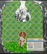 Load image into Gallery viewer, Brittany Spaniel Shamrocks Baby Bib BB6213BIB