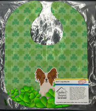 Load image into Gallery viewer, Papillon Red White Shamrocks Baby Bib BB6219BIB