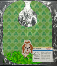 Load image into Gallery viewer, Shih Tzu Red White Shamrocks Baby Bib BB6228BIB