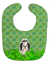 Load image into Gallery viewer, Shih Tzu Black White Shamrocks Baby Bib BB6229BIB