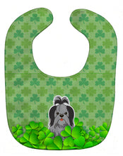 Load image into Gallery viewer, Shih Tzu Black Silver Shamrocks Baby Bib BB6230BIB