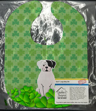 Load image into Gallery viewer, White Boxer Cooper Shamrocks Baby Bib BB6255BIB