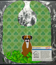 Load image into Gallery viewer, Flashy Fawn Boxer Shamrocks Baby Bib BB6257BIB