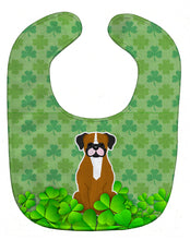 Load image into Gallery viewer, Flashy Fawn Boxer Shamrocks Baby Bib BB6257BIB