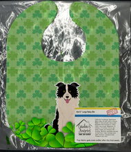 Load image into Gallery viewer, Border Collie Black White Shamrocks Baby Bib BB6259BIB