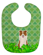 Load image into Gallery viewer, Border Collie Red White Shamrocks Baby Bib BB6260BIB