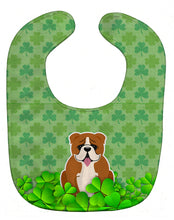 Load image into Gallery viewer, English Bulldog Red White Shamrocks Baby Bib BB6261BIB