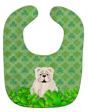 Load image into Gallery viewer, English Bulldog White Shamrocks Baby Bib BB6264BIB