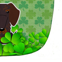 Load image into Gallery viewer, Wire Haired Dachshund Chocolate Shamrocks Baby Bib BB6270BIB