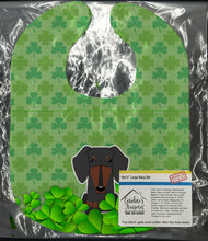 Load image into Gallery viewer, Dachshund Black Tan Shamrocks Baby Bib BB6273BIB