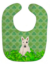 Load image into Gallery viewer, Bull Terrier White Shamrocks Baby Bib BB6279BIB