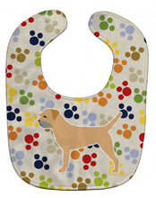 Load image into Gallery viewer, Border Terrier Pawprints Baby Bib BB6294BIB