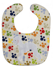 Load image into Gallery viewer, Bedlington Terrier Pawprints Baby Bib BB6299BIB