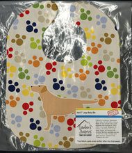 Load image into Gallery viewer, Yellow Labrador Retriever Pawprints Baby Bib BB6302BIB