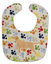Load image into Gallery viewer, Yellow Labrador Retriever Pawprints Baby Bib BB6302BIB