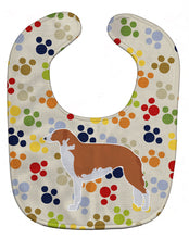 Load image into Gallery viewer, Borzoi Russian Greyhound Pawprints Baby Bib BB6304BIB
