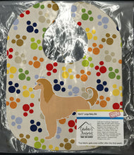 Load image into Gallery viewer, Afghan Hound Pawprints Baby Bib BB6311BIB