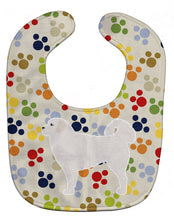 Load image into Gallery viewer, Polish Tatra Sheepdog Pawprints Baby Bib BB6332BIB